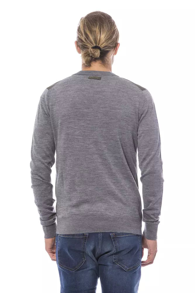 Verri Men's Grey Wool Cardigan