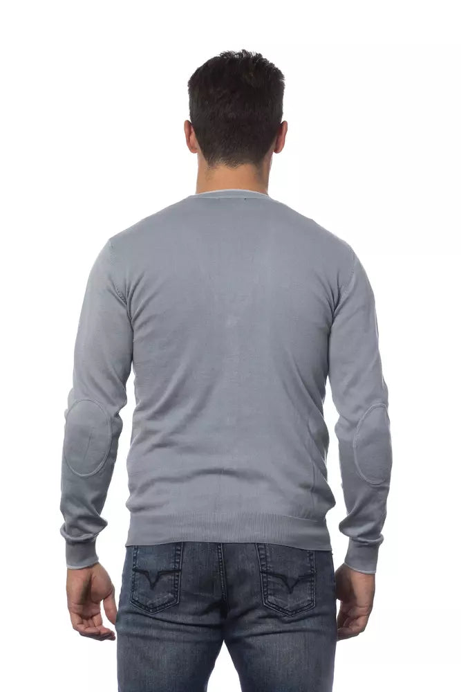 Verri Grauer Herren-Cardigan aus Baumwolle