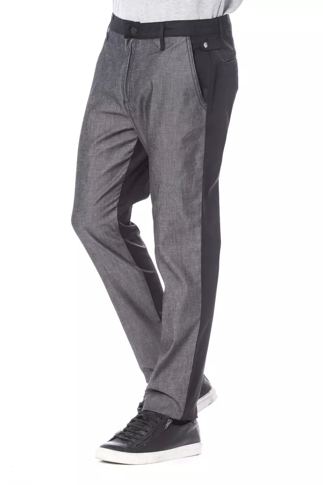 Verri Men's Black Cotton Trousers