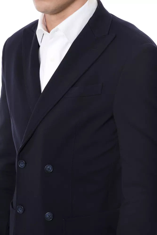 Verri Men's Blue Viscose Blazer