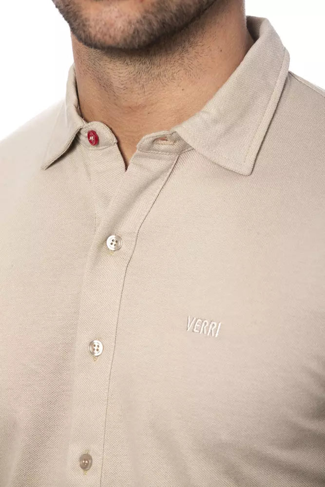 Verri Men's Beige Cotton Shirt