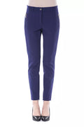 BYBLOS Dunkelblaue Damen-Hose aus Polyester mit schmaler Passform