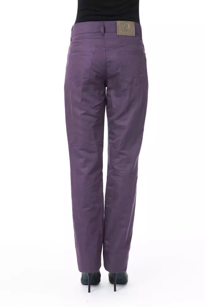 BYBLOS Lilac Cotton Women's Trousers
