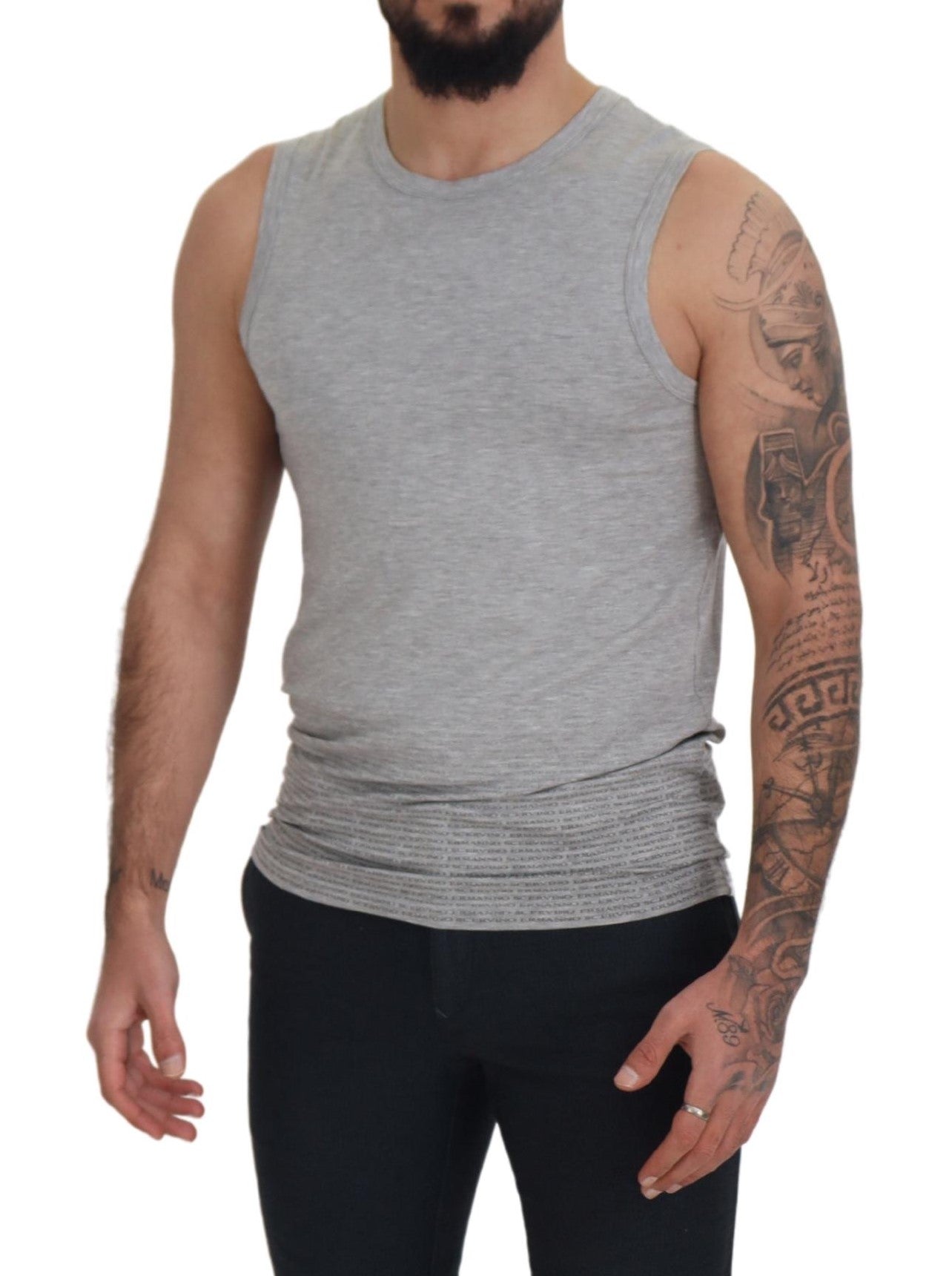 Ermanno Scervino Graues ärmelloses Männer-Pullover-T-Shirt