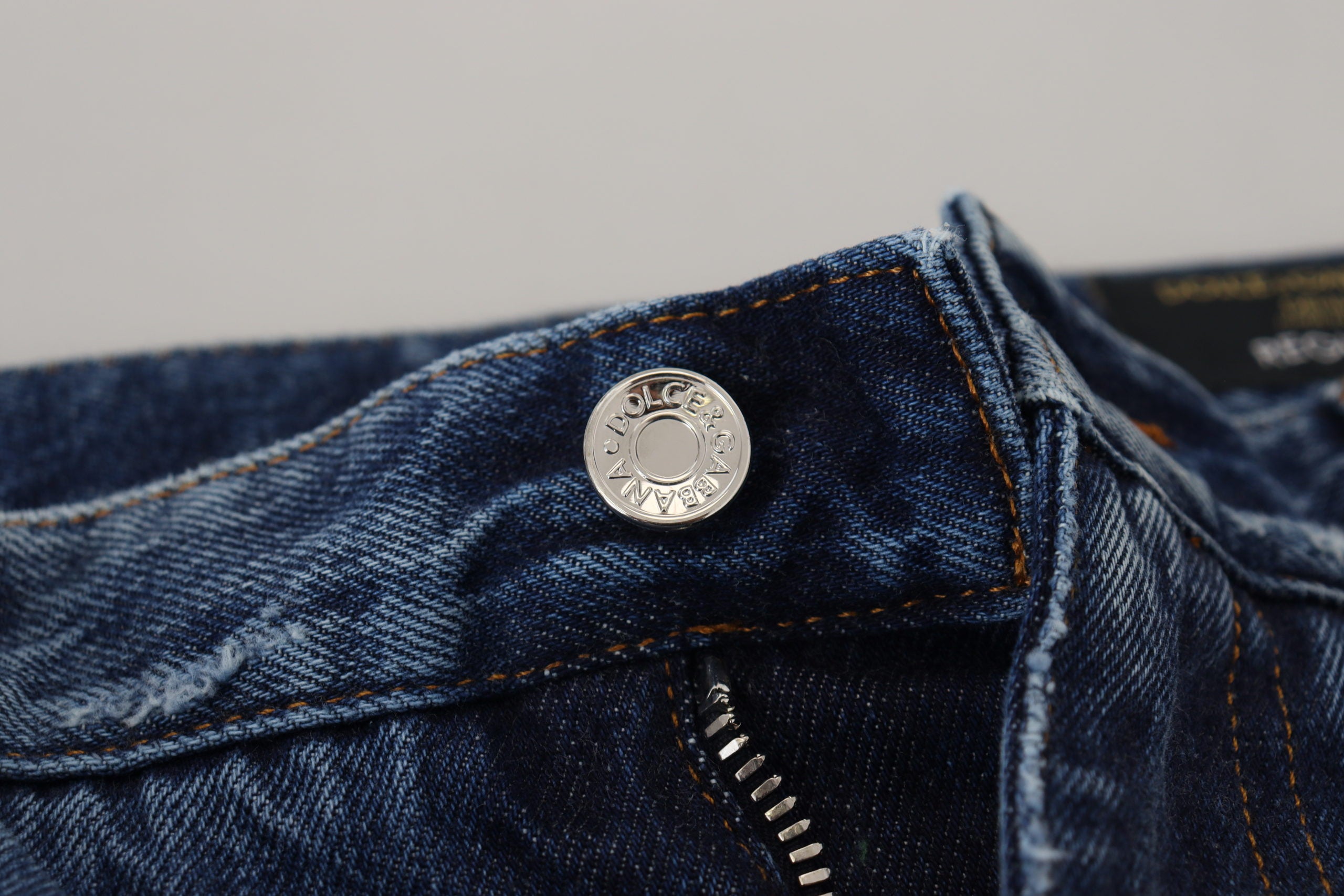 Dolce & Gabbana Blue Cotton Distressed Men's Denim Jeans
