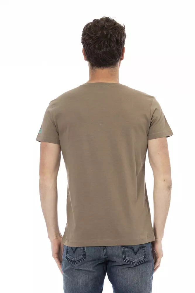 Trussardi Action Braunes Herren T-Shirt aus Baumwolle