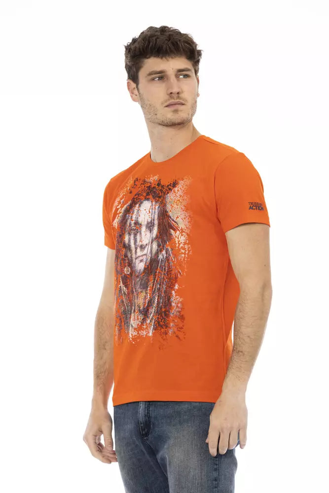 Trussardi Action Orange-farbenes Baumwoll-T-Shirt für Herren