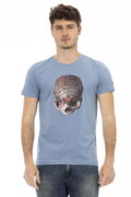 Trussardi Action Hellblaues Baumwoll-T-Shirt für Herren
