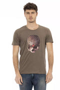 Trussardi Action Braunes Baumwoll-T-Shirt für Herren