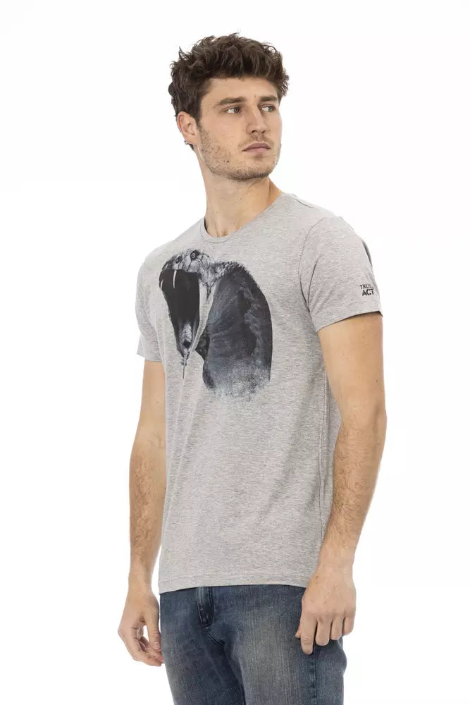 Trussardi Action Men's Gray Cotton T-Shirt