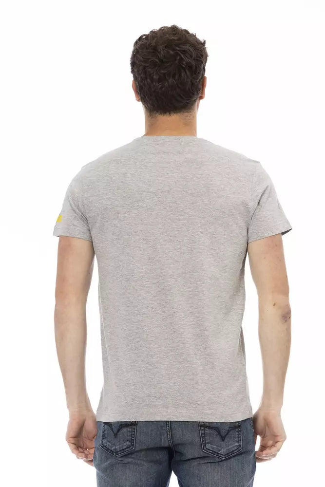 Trussardi Action Graues Herren-T-Shirt aus Baumwolle