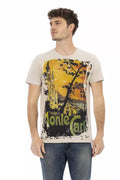 Trussardi Action Men's Beige Cotton T-Shirt
