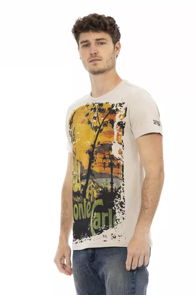 Trussardi Action Men's Beige Cotton T-Shirt