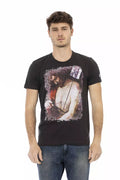 Trussardi Action Schwarzes Herren-T-Shirt aus Baumwolle