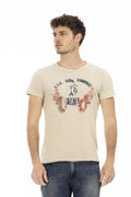 Trussardi Action Men's Beige Cotton T-Shirt