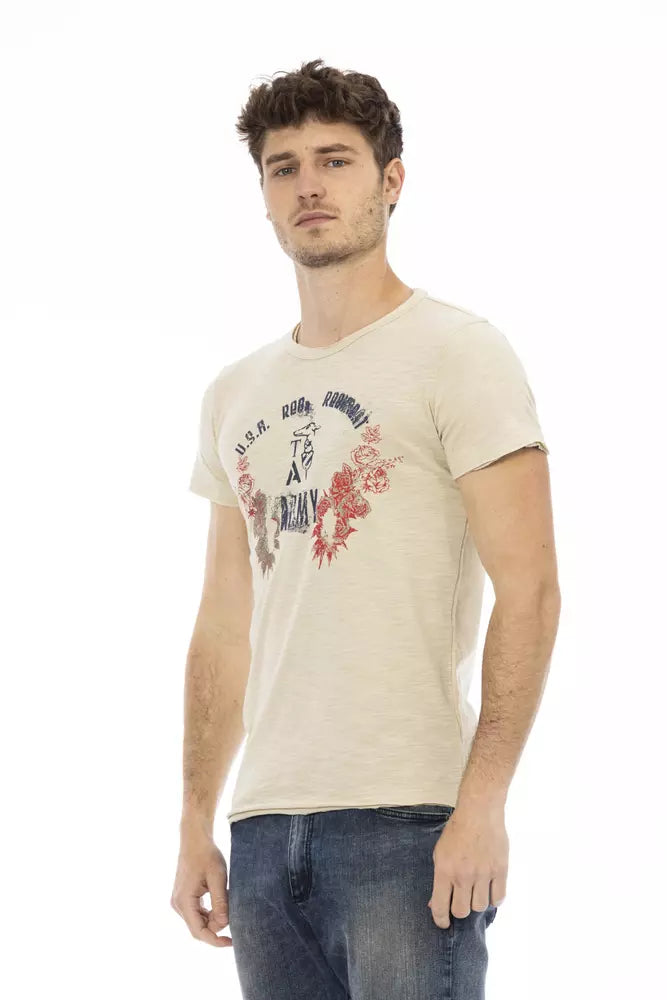 Trussardi Action Men's Beige Cotton T-Shirt