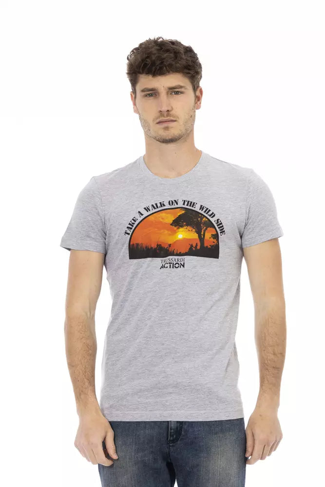 Trussardi Action Men's Grey Cotton T-Shirt