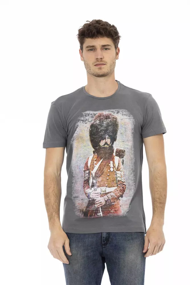 Trussardi Action Men's Gray Cotton T-Shirt