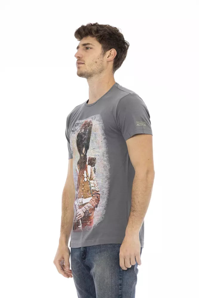 Trussardi Action Men's Gray Cotton T-Shirt