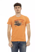 Trussardi Action Orangefarbenes T-Shirt aus Baumwolle
