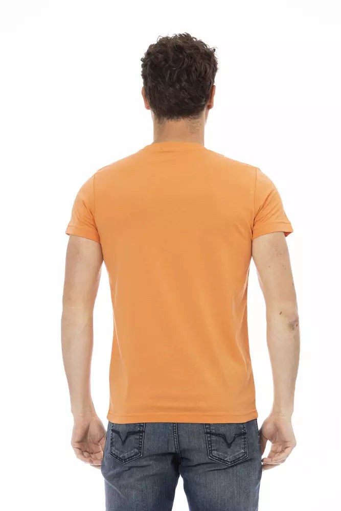 Trussardi Action Orangefarbenes T-Shirt aus Baumwolle