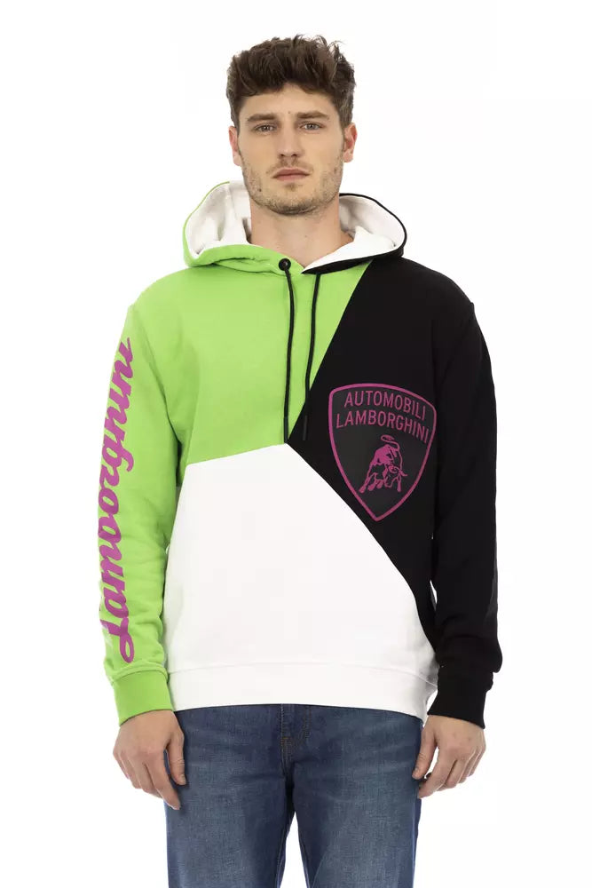 Automobili Lamborghini Weißer Herren-Kapuzenpullover aus Baumwolle