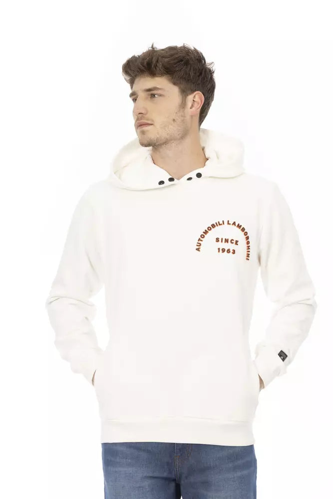 Automobili Lamborghini Weißer Herren-Baumwollpullover