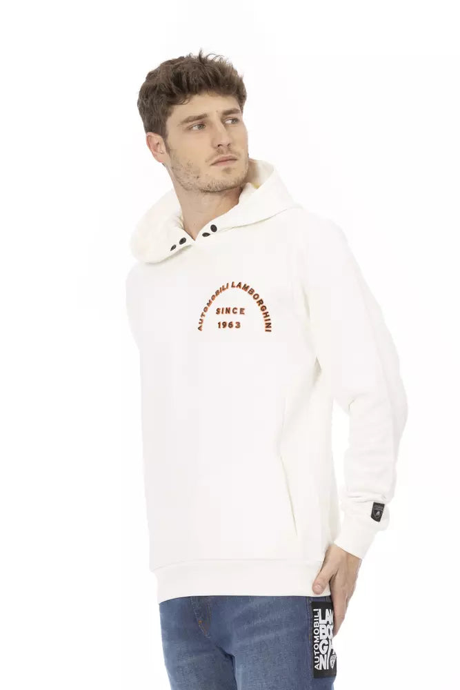 Automobili Lamborghini Weißer Herren-Baumwollpullover