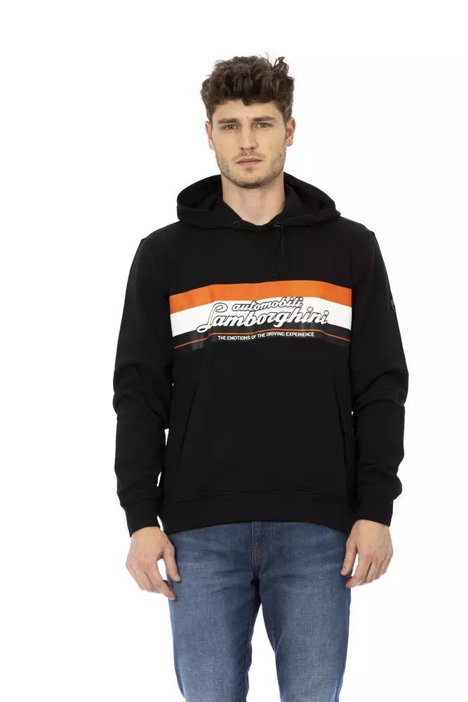 Men's Automobili Lamborghini Black Cotton Hoodie