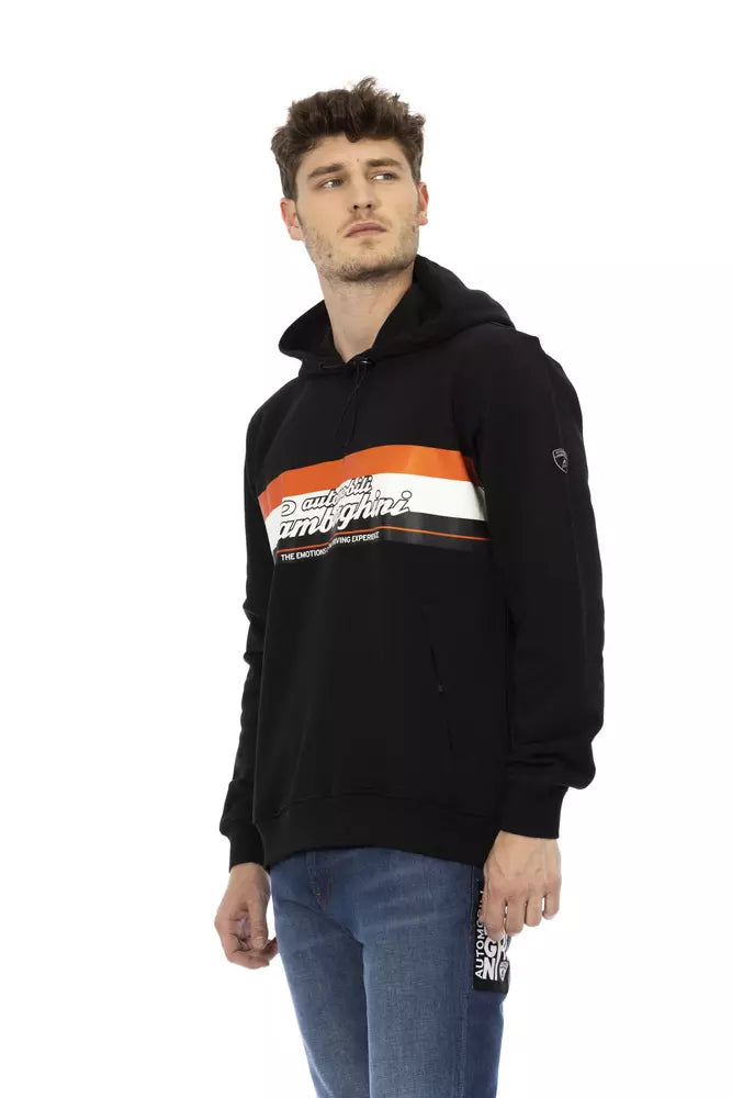 Men's Automobili Lamborghini Black Cotton Hoodie