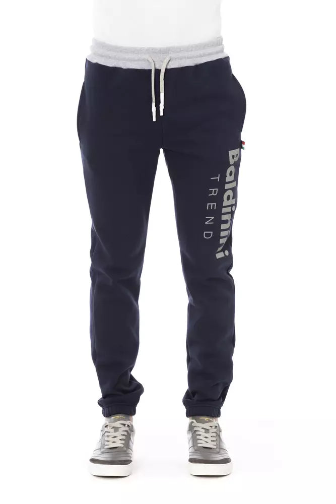 Baldinini Trend Men's Blue Cotton Sports Trousers