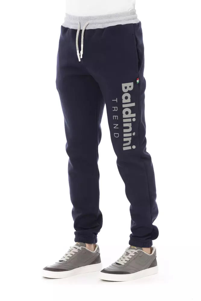 Baldinini Trend Men's Blue Cotton Sports Trousers