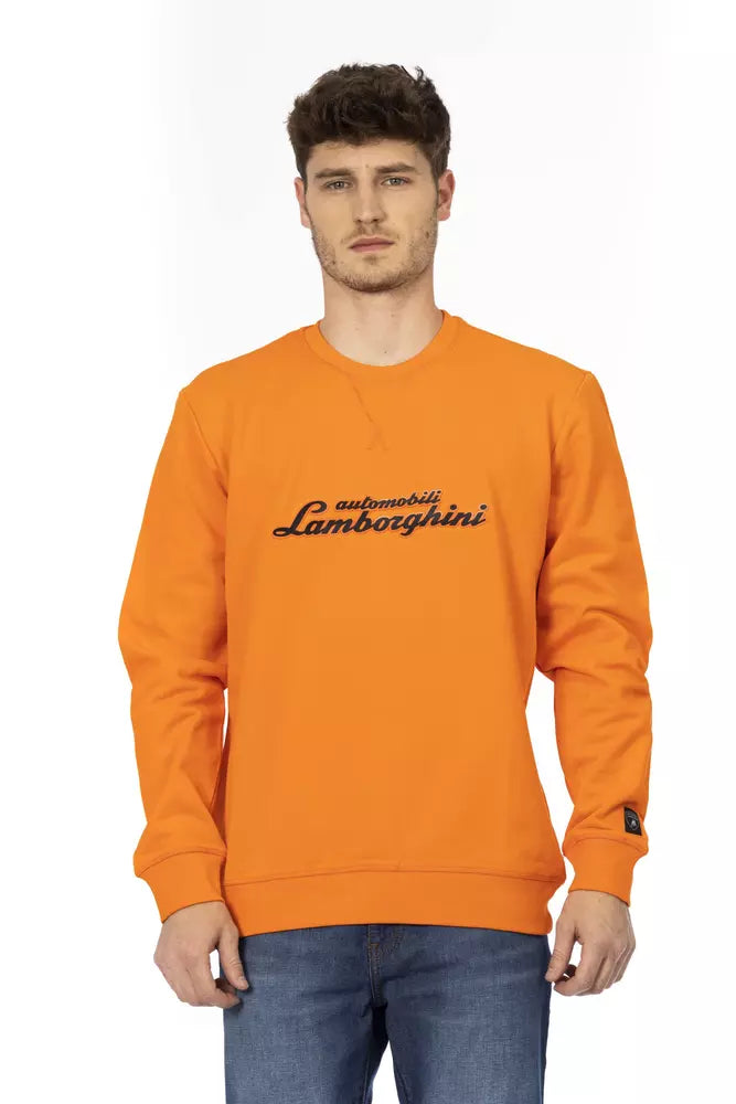 Automobili Lamborghini Men's Orange Cotton Jumper