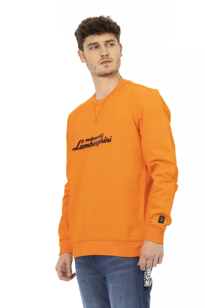 Automobili Lamborghini Men's Orange Cotton Jumper