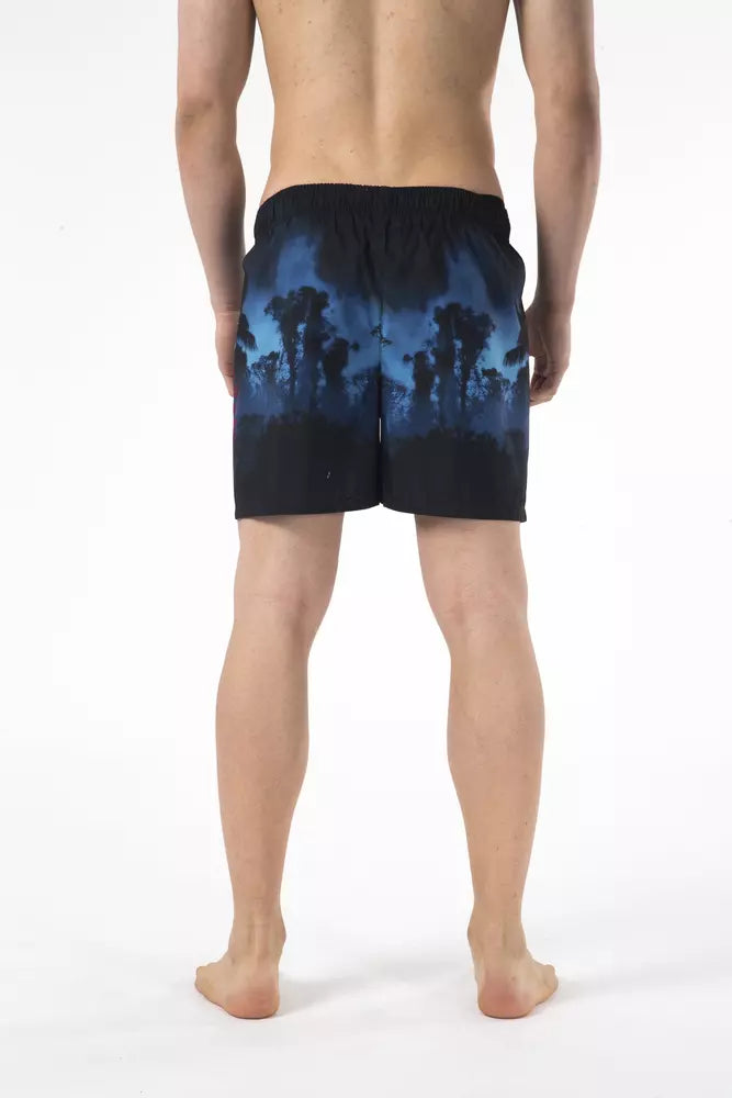 Just Cavalli Schwarze Badeshorts aus Polyester