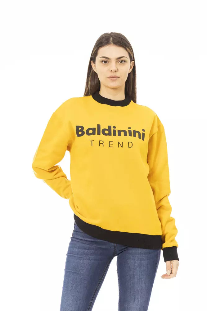 Baldinini Trend Women's Yellow Cotton Hoodie