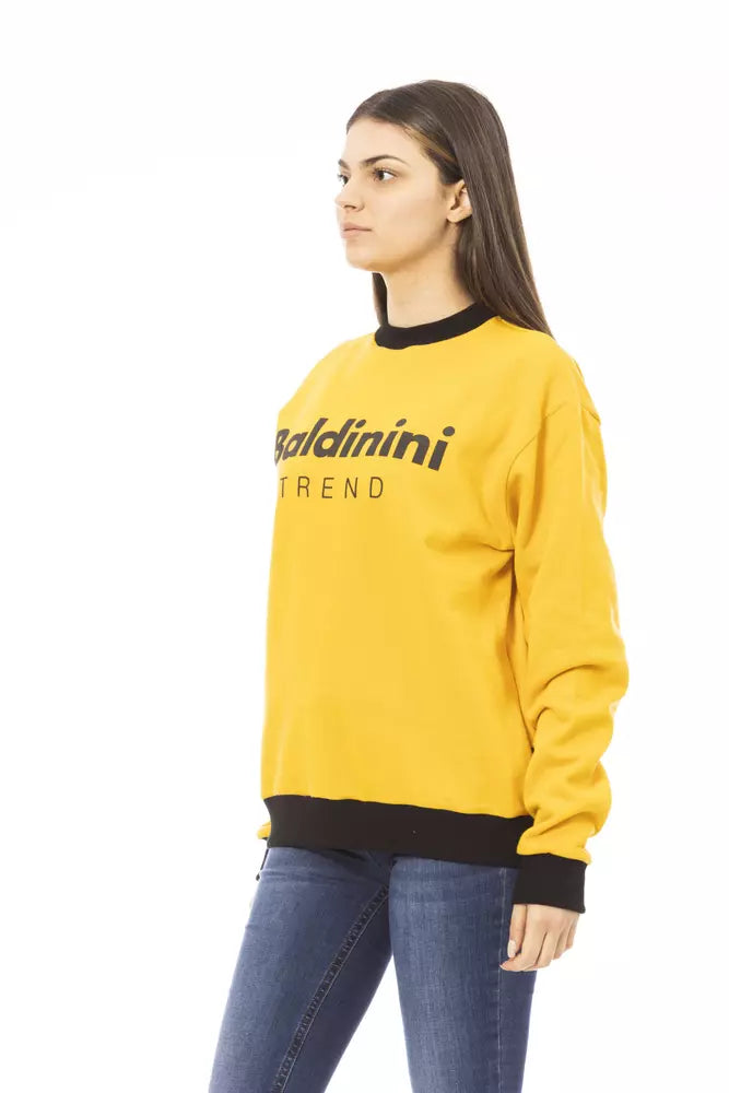 Baldinini Trend Women's Yellow Cotton Hoodie