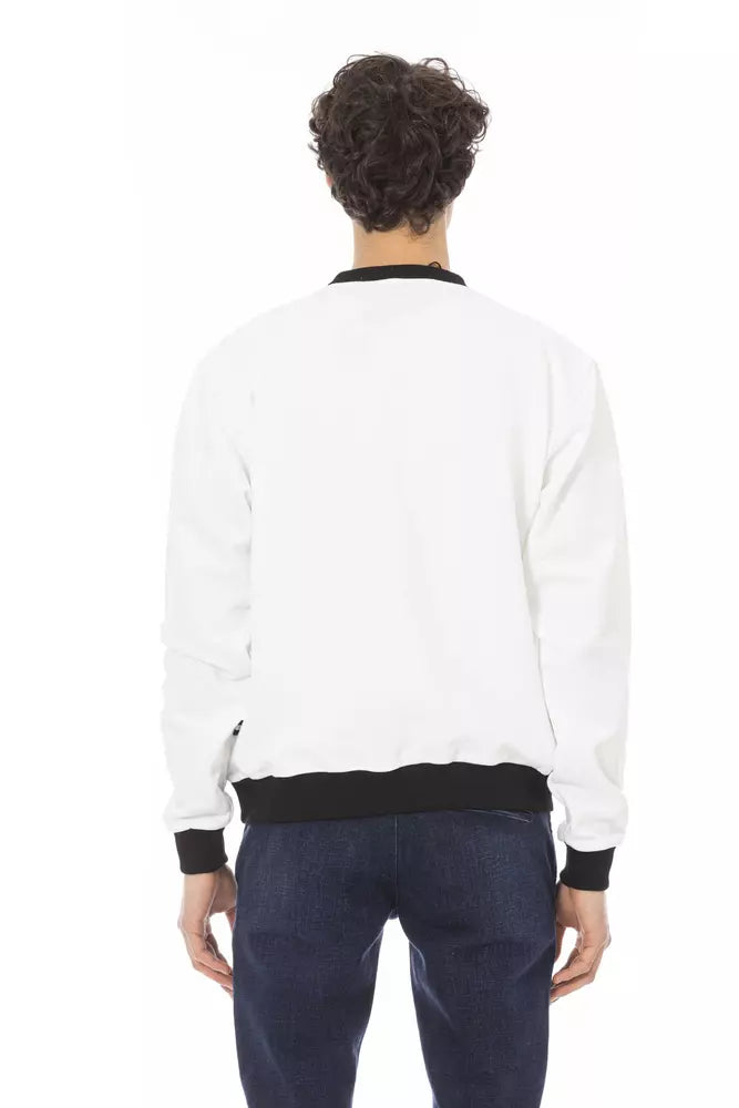 Baldinini Trend Weißer Baumwoll-Pullover für Herren