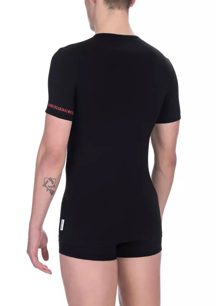 Bikkembergs Men's Black Cotton T-Shirt Two-Pack