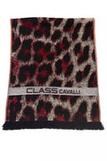 Cavalli Class Men's Burgundy Wool Scarf