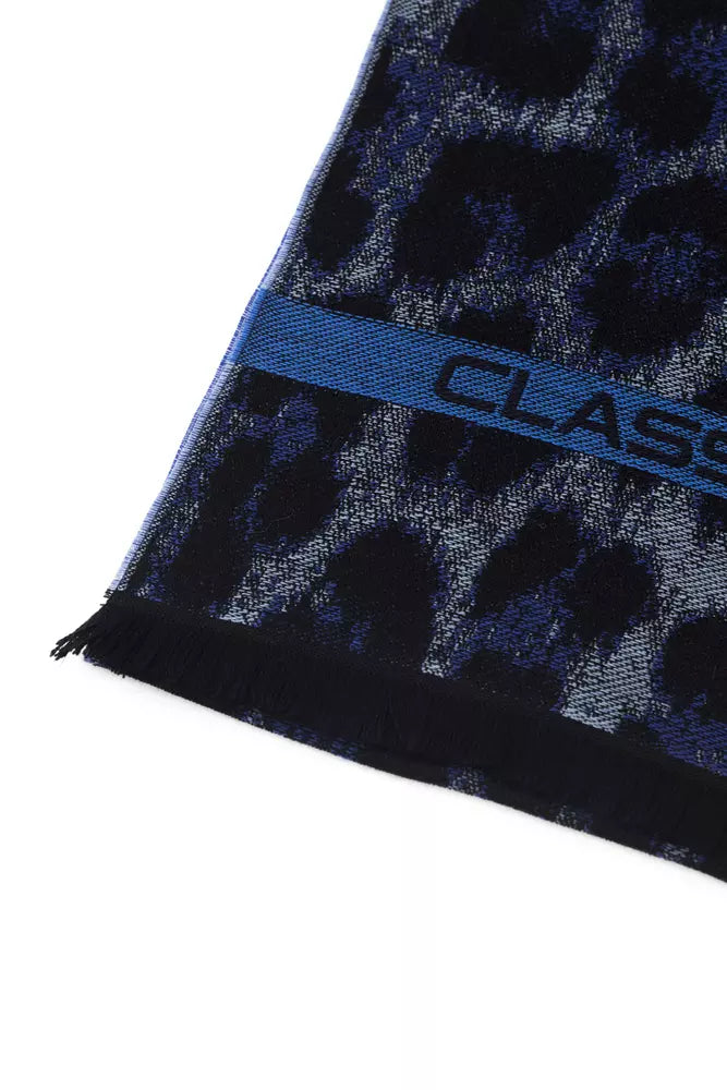 Cavalli Class Men's Blue Wool Scarf