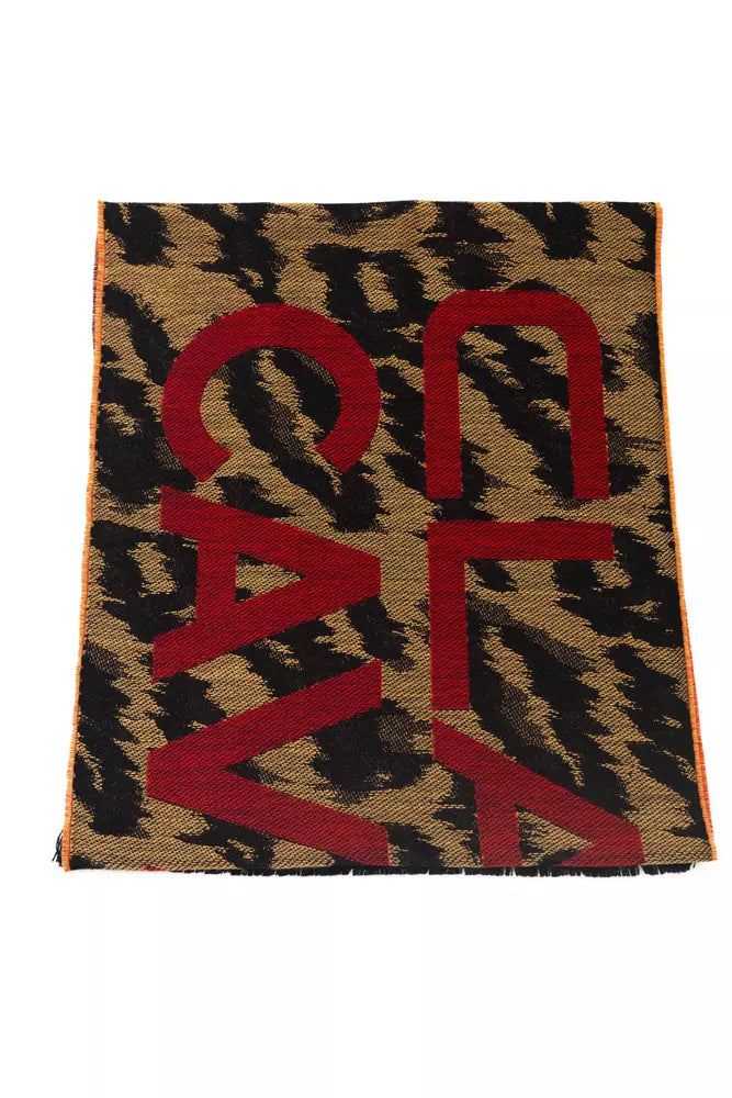 Cavalli Class Men's Brown Wool Scarf