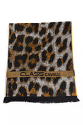 Cavalli Class Men's Brown Wool Scarf