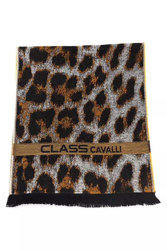 Cavalli Class Men's Brown Wool Scarf