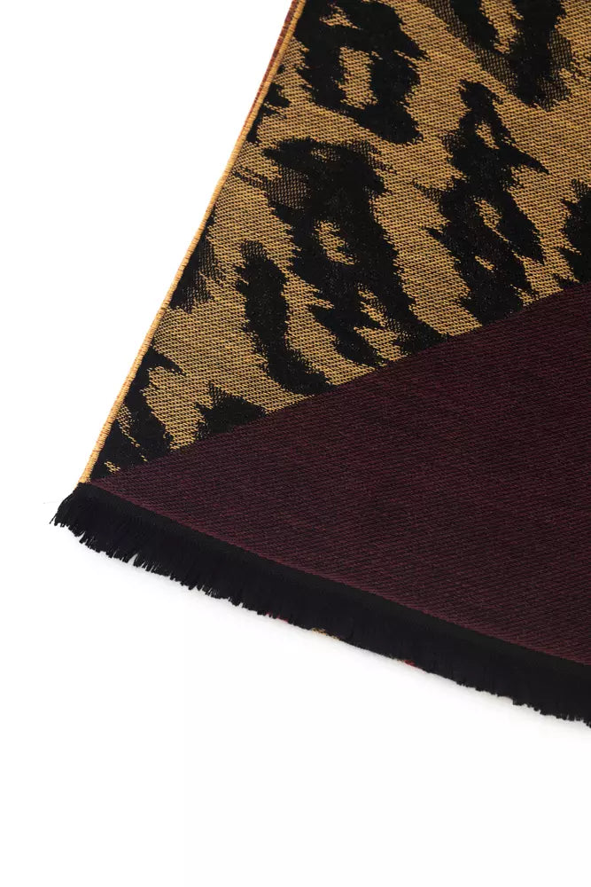 Cavalli Class Men's Brown Wool Scarf