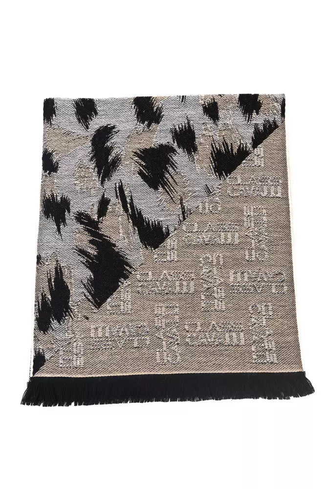 Cavalli Class Men's Beige Wool Scarf