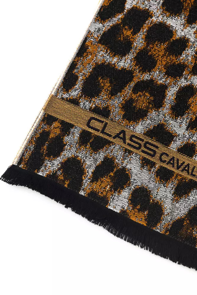 Cavalli Class Men's Brown Wool Scarf