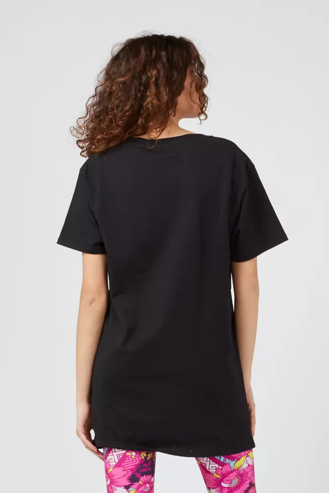 Custo Barcelona Schwarzes Baumwoll-T-Shirt für Damen