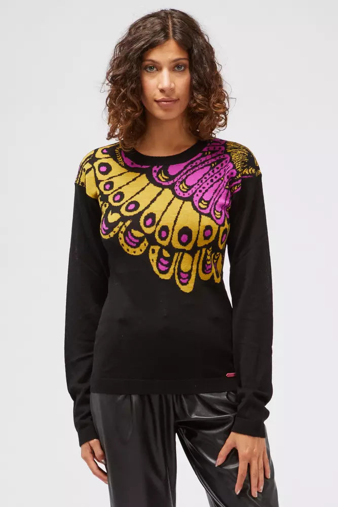 Custo Barcelona Schwarzer Wollpullover für Damen