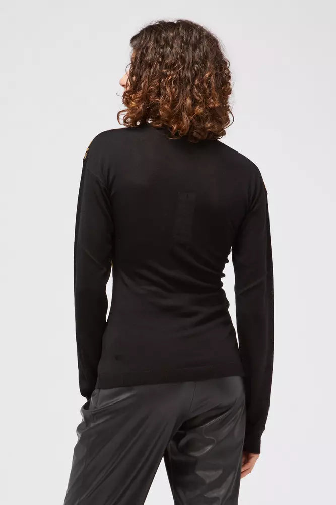 Custo Barcelona Schwarzer Wollpullover für Damen
